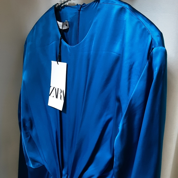 ZARA| Limited Édition Satin Dress With Bow Detail - Picture 15 of 17
